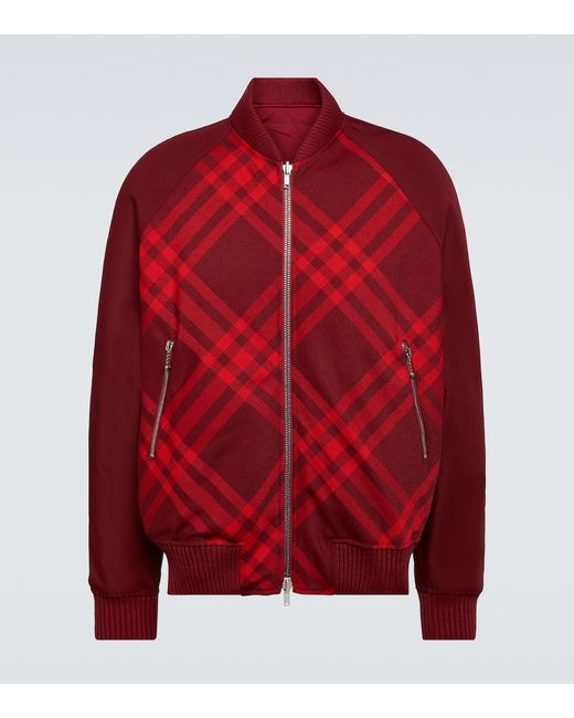 Burberry Check wool-blend bomber jacket