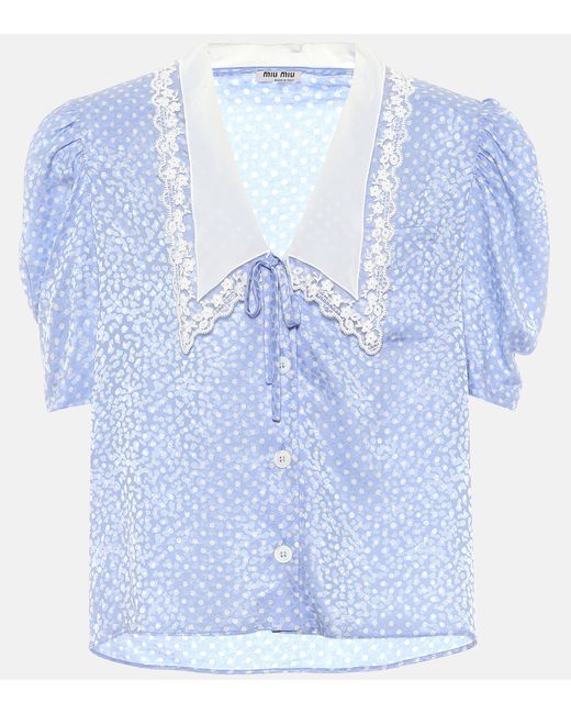 Miu Miu Satin jacquard blouse