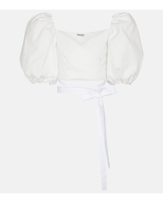 Miu Miu Cropped cotton blouse