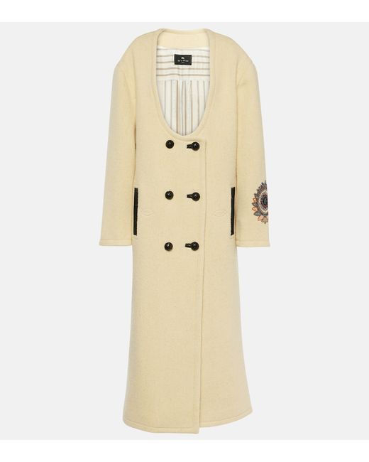 Etro Embroidered wool-blend coat