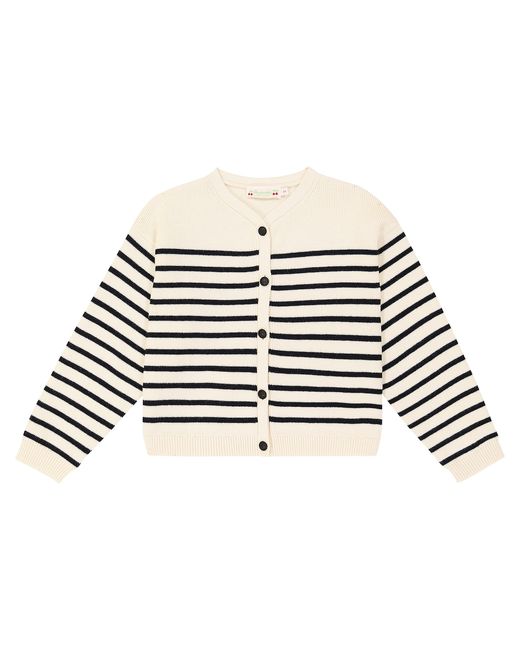 Bonpoint Demy striped wool and cotton cardigan