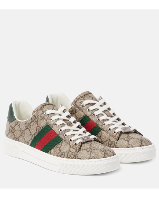Gucci Ace leather-trimmed GG sneakers
