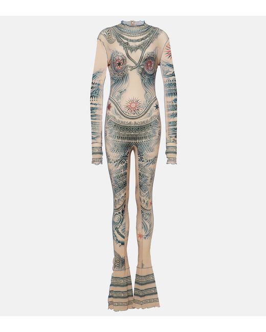 Jean Paul Gaultier Tattoo Collection mesh jumpsuit