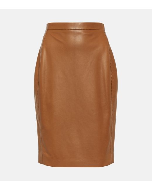 Saint Laurent High-rise leather pencil skirt