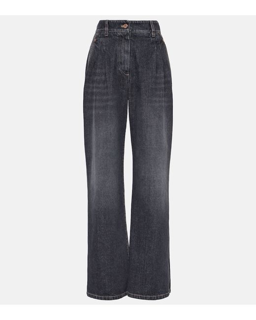 Brunello Cucinelli High-rise wide-leg jeans