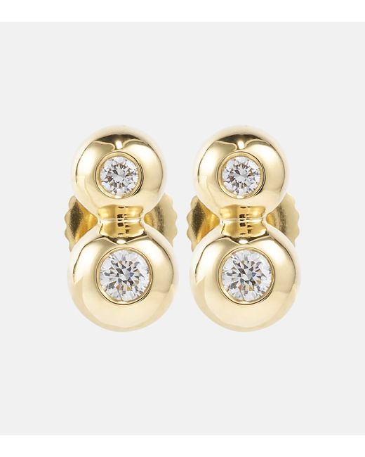 Melissa Kaye Audrey Double Stud Small 18kt earrings with diamonds