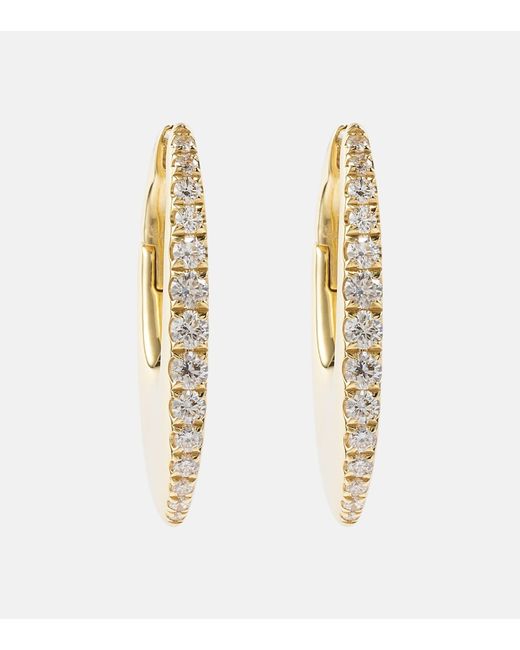 Melissa Kaye Lulu Medium 18kt hoop earrings with diamonds