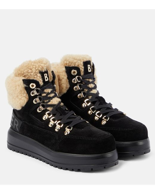 Bogner Antwerp suede and shearling lace-up boots