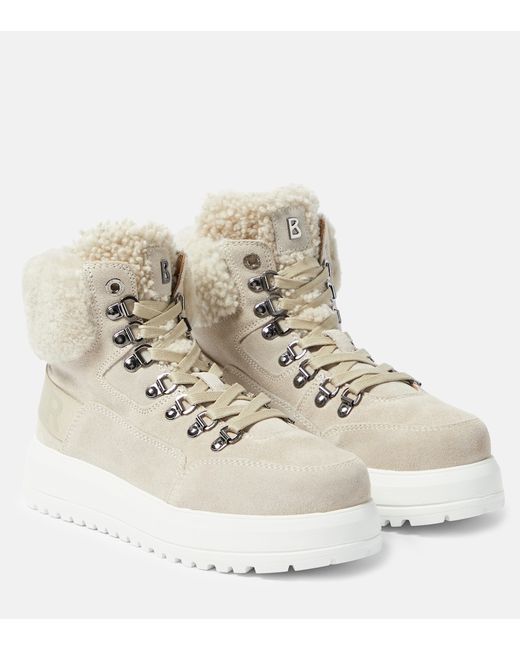 Bogner Antwerp suede and shearling lace-up boots