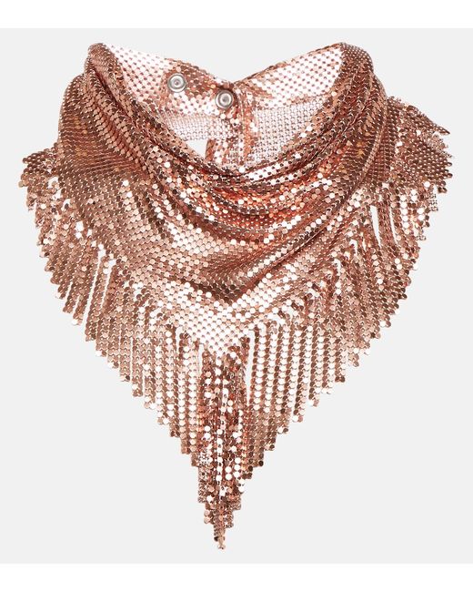 Rabanne Pixel fringed scarf