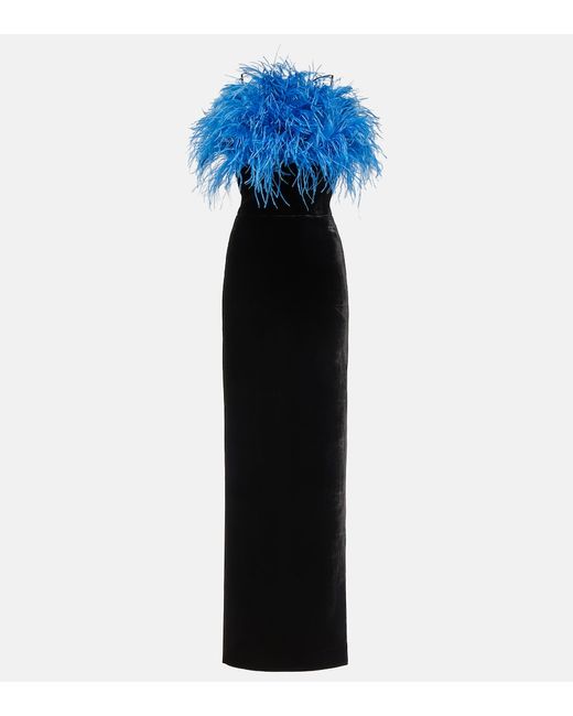 Rasario Feather-trimmed gown
