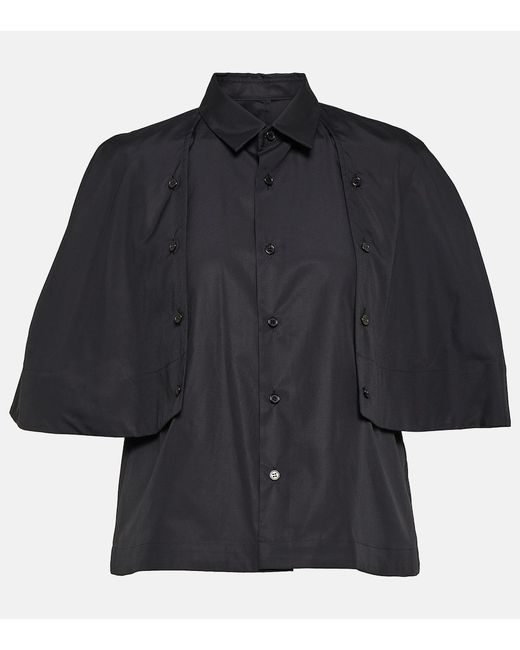 Noir Kei Ninomiya Cropped cotton poplin shirt
