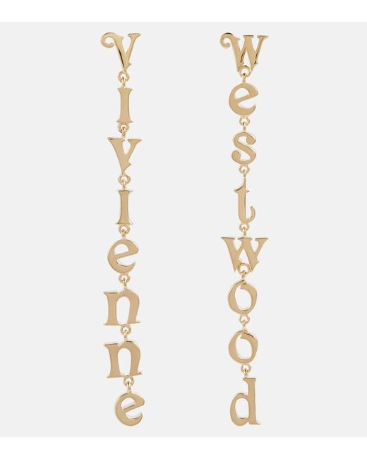 Vivienne Westwood Raimunda logo drop earrings