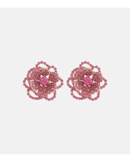 Magda Butrym Floral crystal-embellished clip-on earrings
