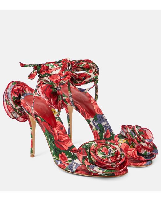 Magda Butrym Floral-appliqué slingback sandals