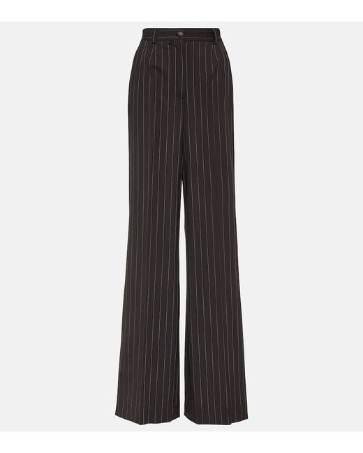 Dolce & Gabbana Pinstripe high-rise wool wide-leg pants