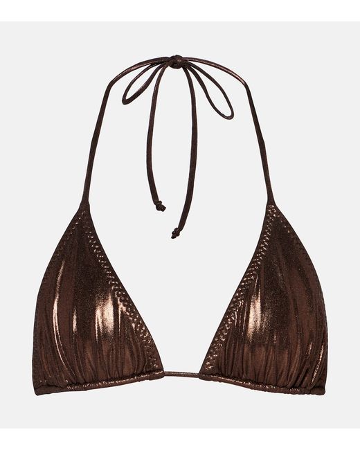 Norma Kamali String metallic bikini top