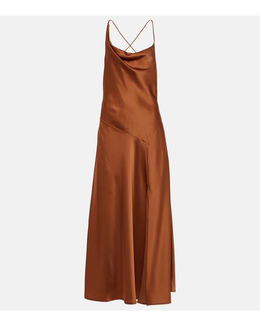 Polo Ralph Lauren Asymmetric satin maxi dress