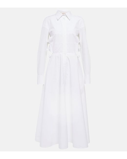 Valentino Bow-embellished cotton shirt dress