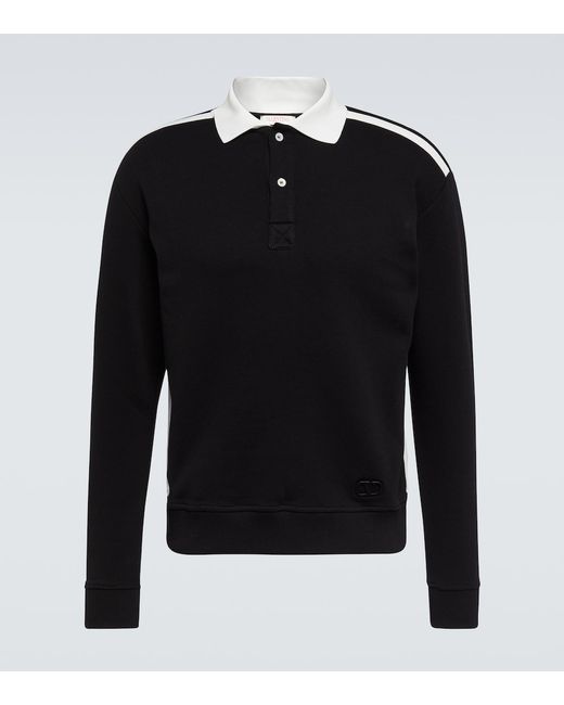 Valentino Collared cotton jersey sweatshirt