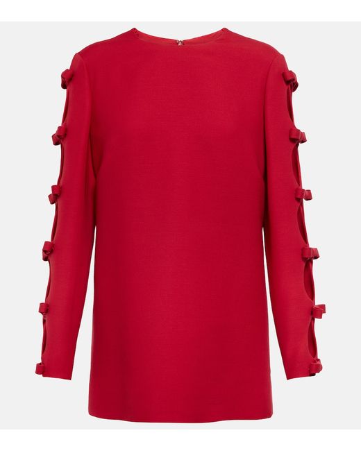 Valentino Bow-trimmed wool and silk sweater