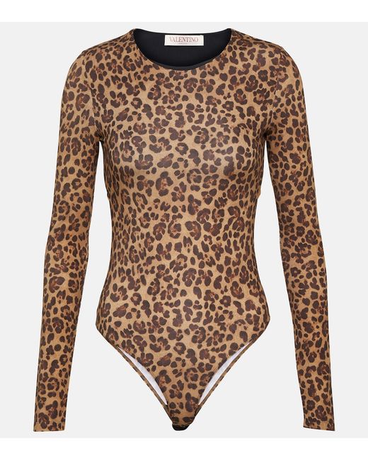 Valentino Leopard-print jersey bodysuit