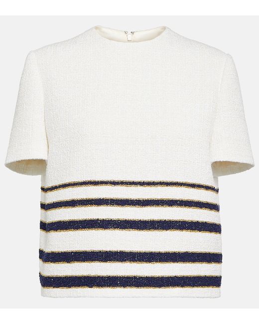 Valentino Striped cotton-blend top