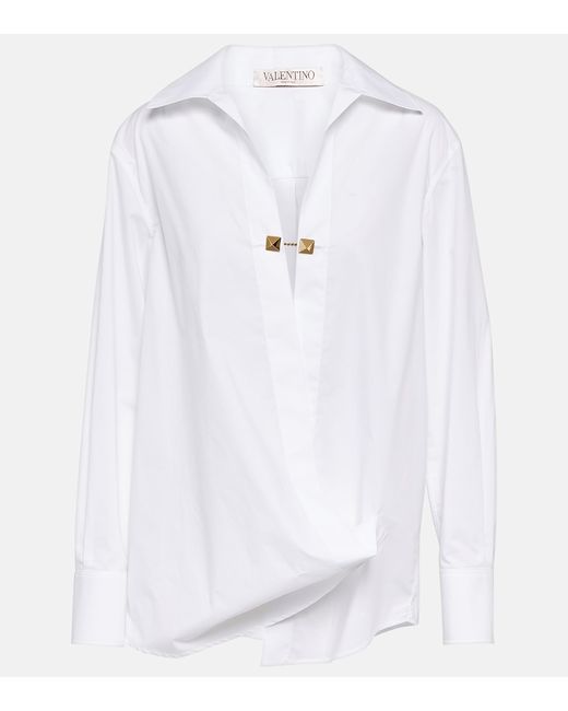 Valentino Wrap-detail cotton shirt