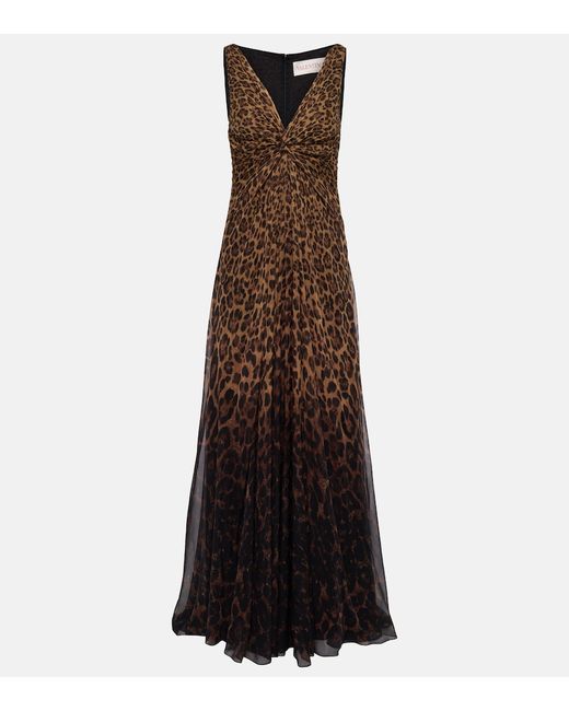 Valentino Leopard-print silk gown