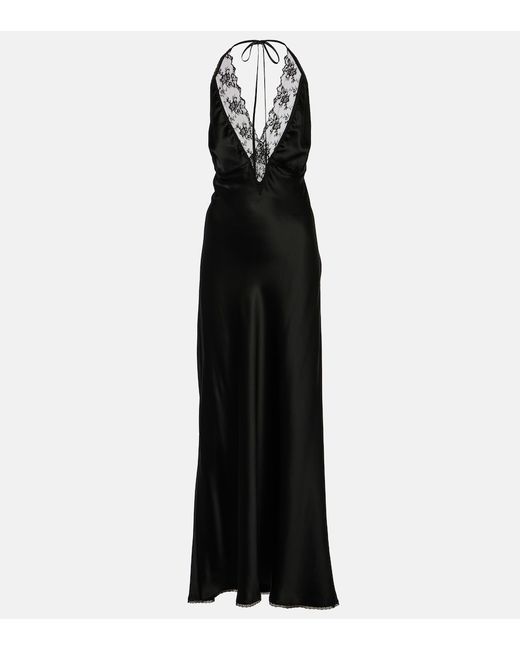 Sir. Aries lace-trimmed silk gown