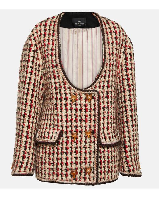 Etro Oversized wool-blend bouclé jacket