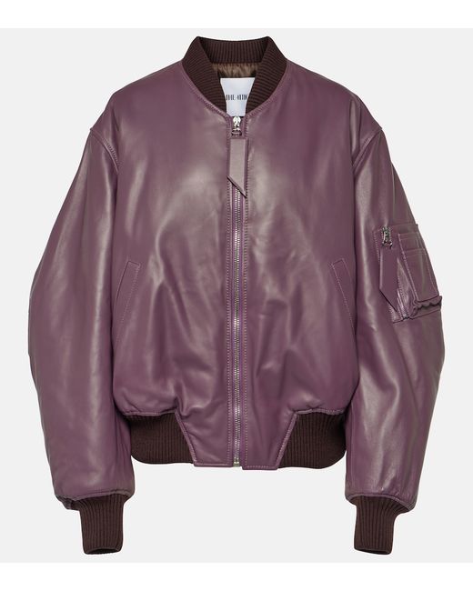 Attico Anja leather bomber jacket