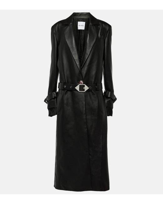 Attico Belted leather coat