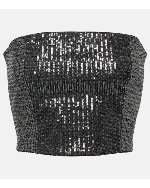 Rotate Twill sequined tube top
