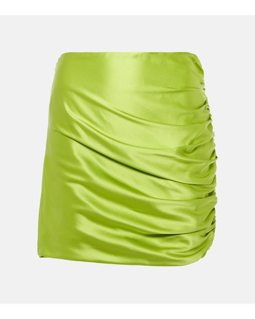 The Sei Ruched silk satin miniskirt
