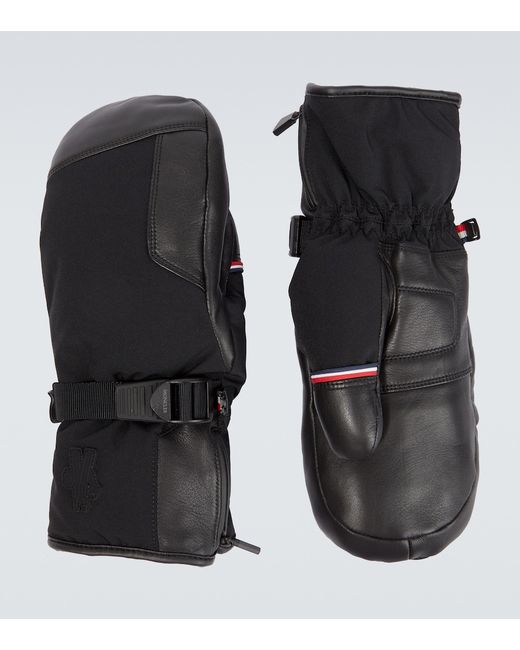 Moncler Grenoble Leather and technical ski mittens