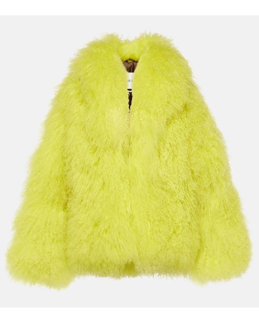 Attico Faux fur cropped coat