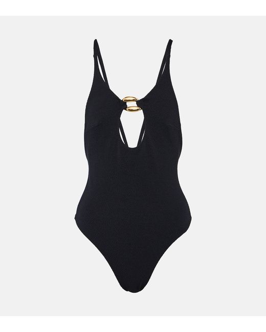 Stella McCartney Chain-link asymmetric swimsuit