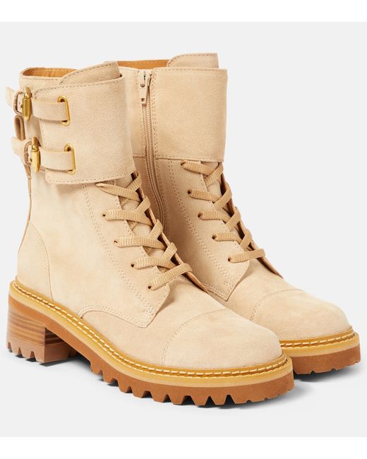 See by Chloé Mallory suede lace-up boots