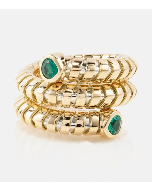 Marina B Trisola 18kt ring with emeralds