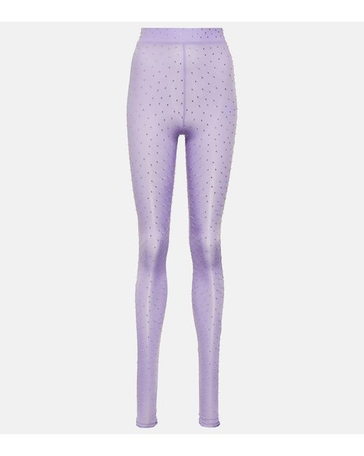 Alex Perry Crystal-embellished jersey tights