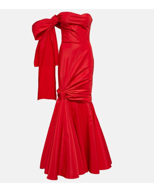 Alexander McQueen Bow-detail bustier polyfaille gown