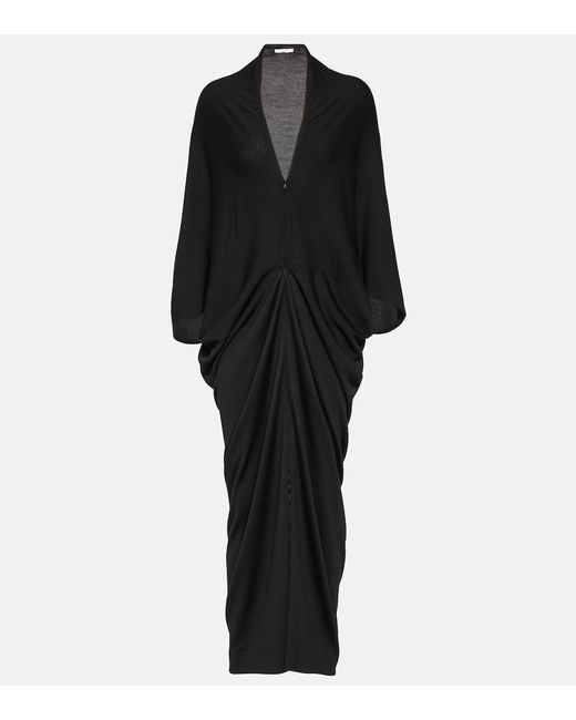 The Row Rodin draped wool jersey maxi dress