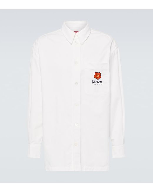 Kenzo Embroidered oversized cotton shirt