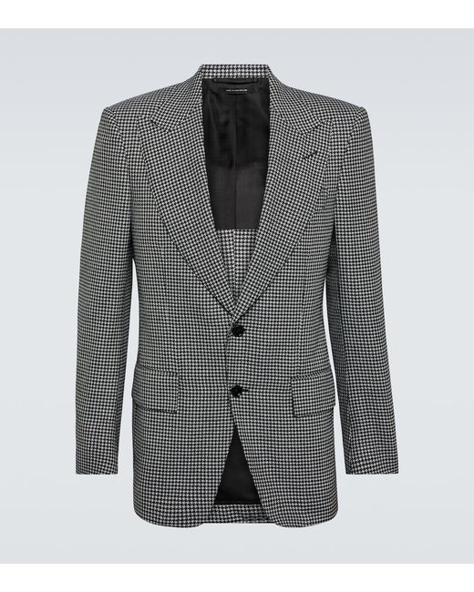 Tom Ford Houndstooth wool mohair and silk blazer