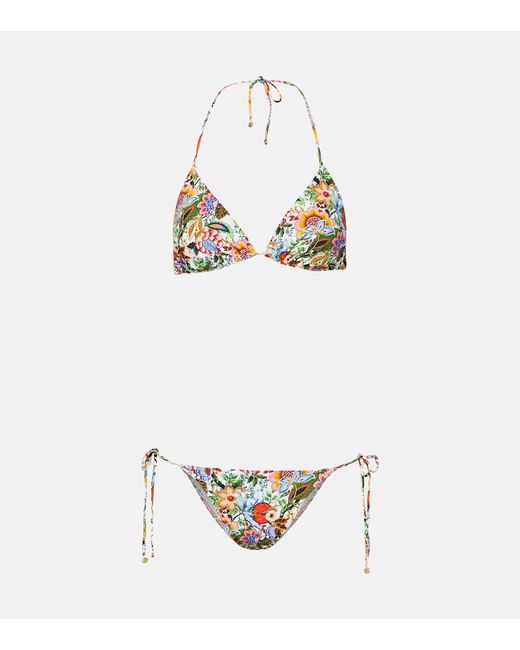 Etro Floral triangle bikini