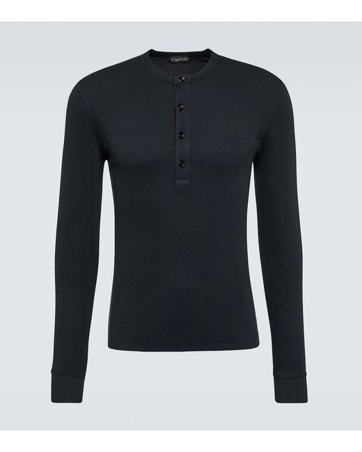Tom Ford Ribbed-knit jersey Henley shirt