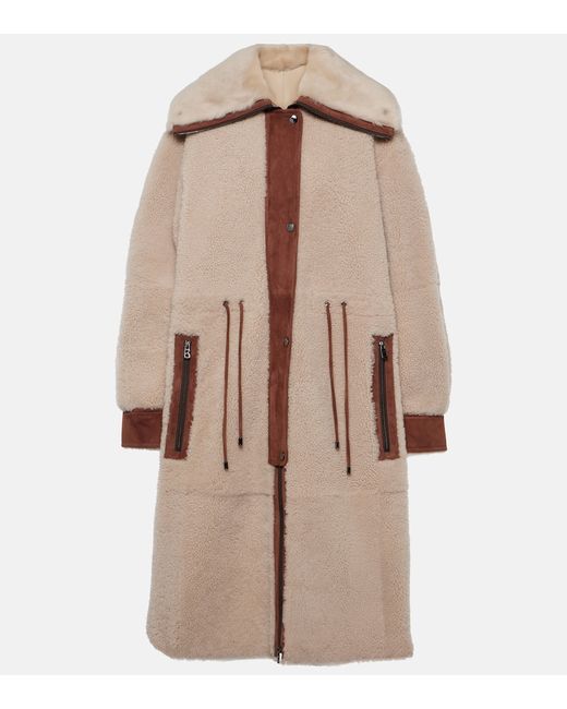 Bogner Gritt suede-trimmed shearling coat