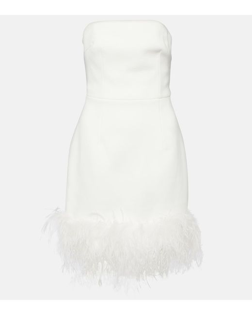 Rebecca Vallance Bridal Evelyn feather-trimmed minidress
