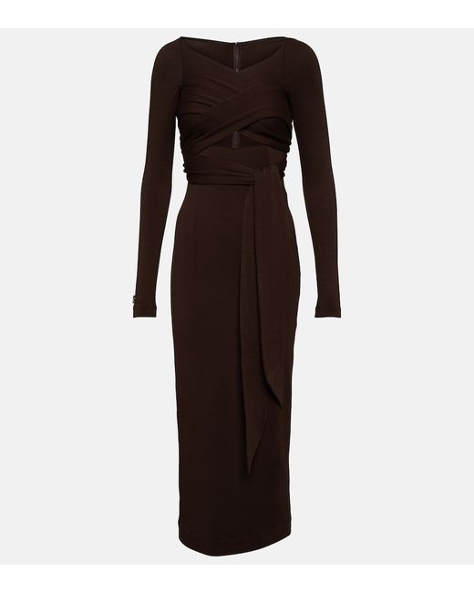 Dolce & Gabbana Draped wool-blend midi dress